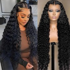Water Wave Human Hair Wigs Curly Transparent Deep Wave 13x4 13x6 Lace Front Wig