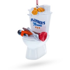 Plumber s Throne Toilet and Tools Resin Ornament