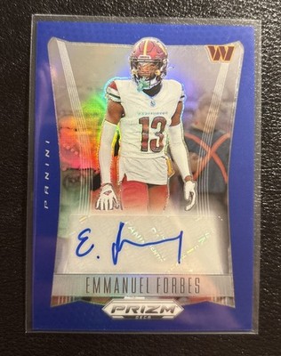 EMMANUEL FORBES 2024 PANINI PRIZM DECA AUTOGRAPH BLUE AUTO /49 RAMS 