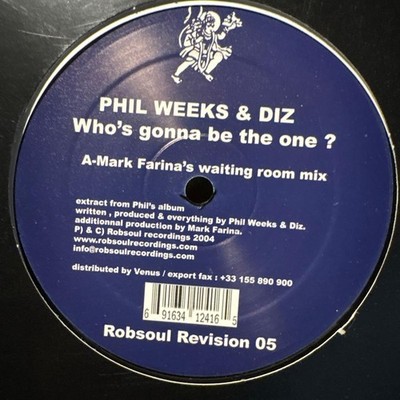Phil Weeks & Diz Who's Gonna Be The One 12'' Vinyl Deep House Good Condition