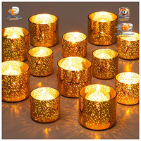 Teelichthalter Glas Gold 12Er Set Klein FüR Teelichter Deko 12 StüCk
