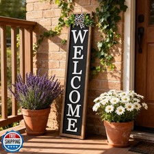 3D Outdoor Welcome Sign for Front Porch Standing 45"X9" Large Rustic Farmhous...