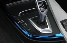 Blue Titanium Cover Trim Console Gear Shift Both Side For Bmw 3 4 Series 2013-19