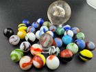ANTIQUE MARBLE LOT-35 MIXED MARBLES- LARGE BEAR SULPHIDE, SWIRL AND MACHINE MADE — photo 8