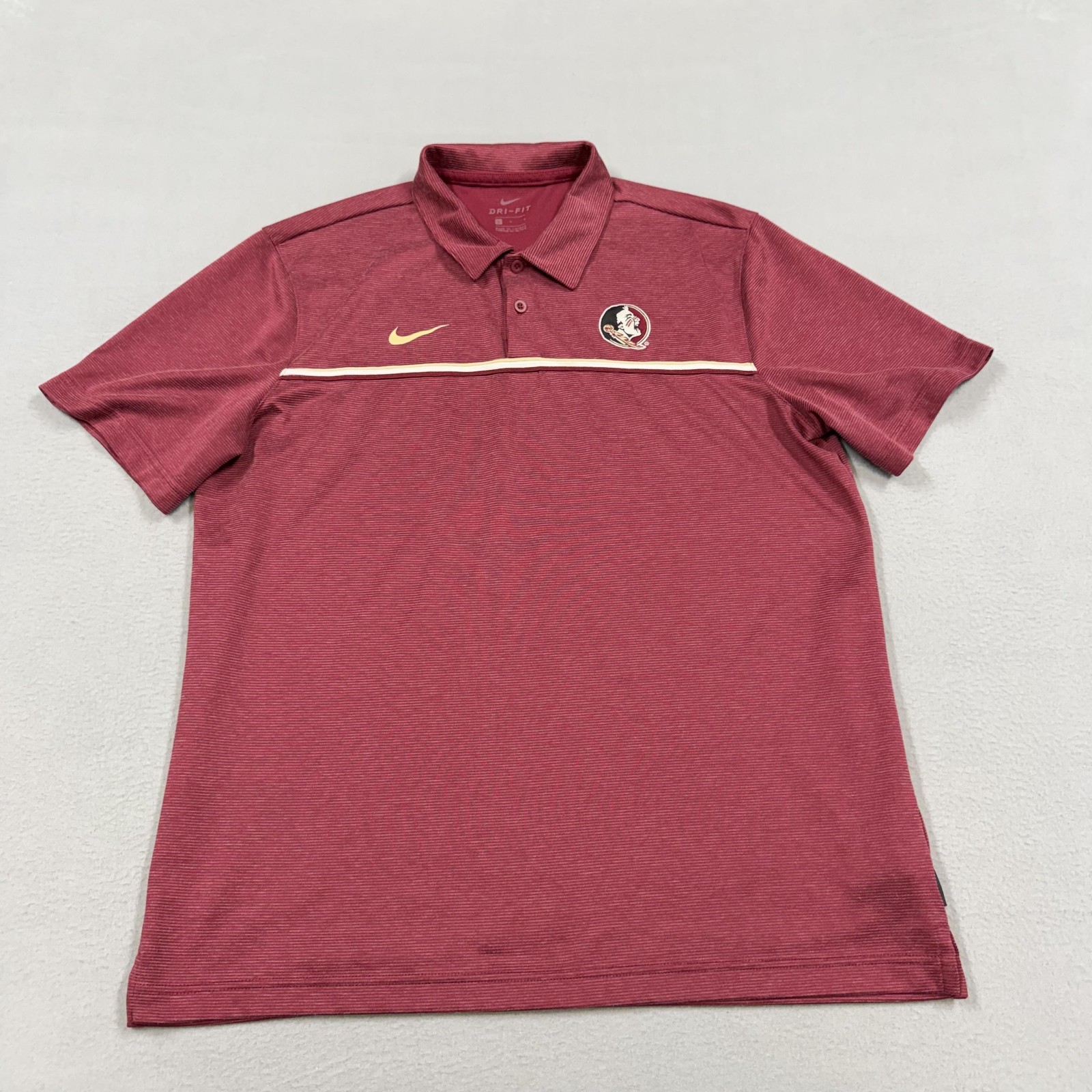 Florida State Seminoles Polo Shirt Mens Large Red NCAA Football Nike Dri Fit