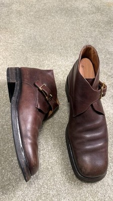 Gucci Monk Strap Leather Ankle Boots, Size 9.5D (Made in Italy)