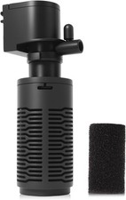 Aquarium Filter for 5-10 Gallon Tank Ultra Quiet Submersible Filter Pump, 4.