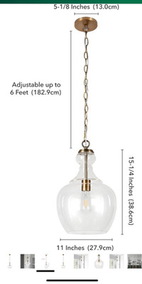 Verona 11 Wide Pendant with Glass Shade Brushed Nickel Finish
