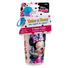 5 Pack The First Years Take  Toss Disney Sippy Cups, Minnie Mouse, 10 oz, 3 Ct