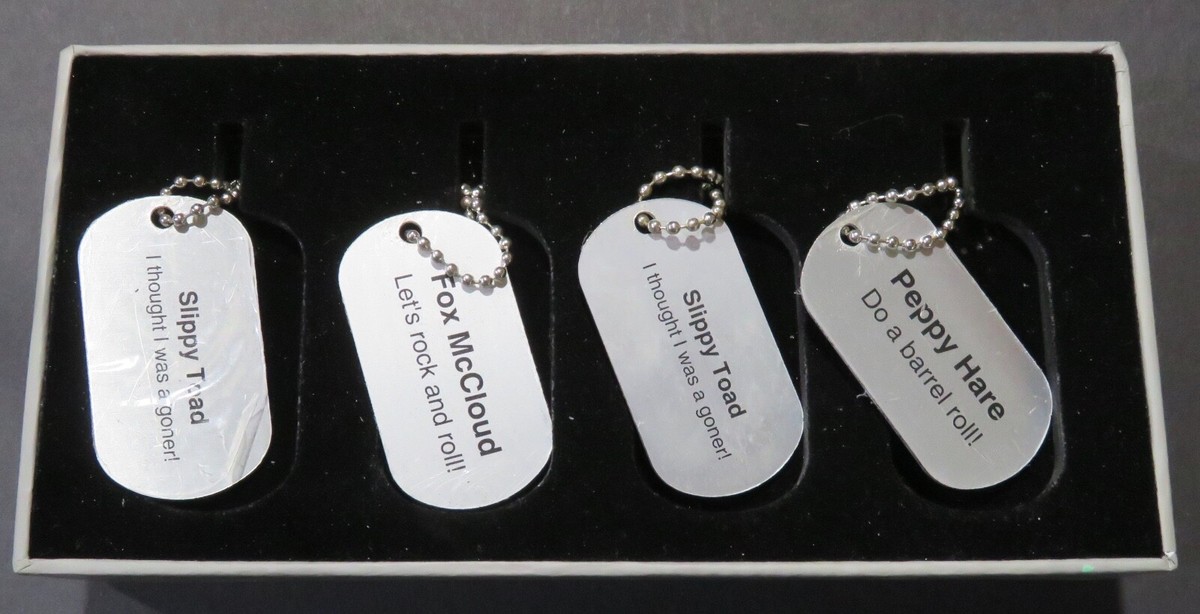 Nintendo Star Fox N64 3D 4 Dog Tags Necklace Charms in Original