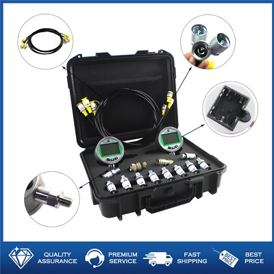 #ad #ad 2PCS Test Pressure Pressure with Kit 80MPA 12000PSI Gauges Hoses Gauge 3 Digital $255.55