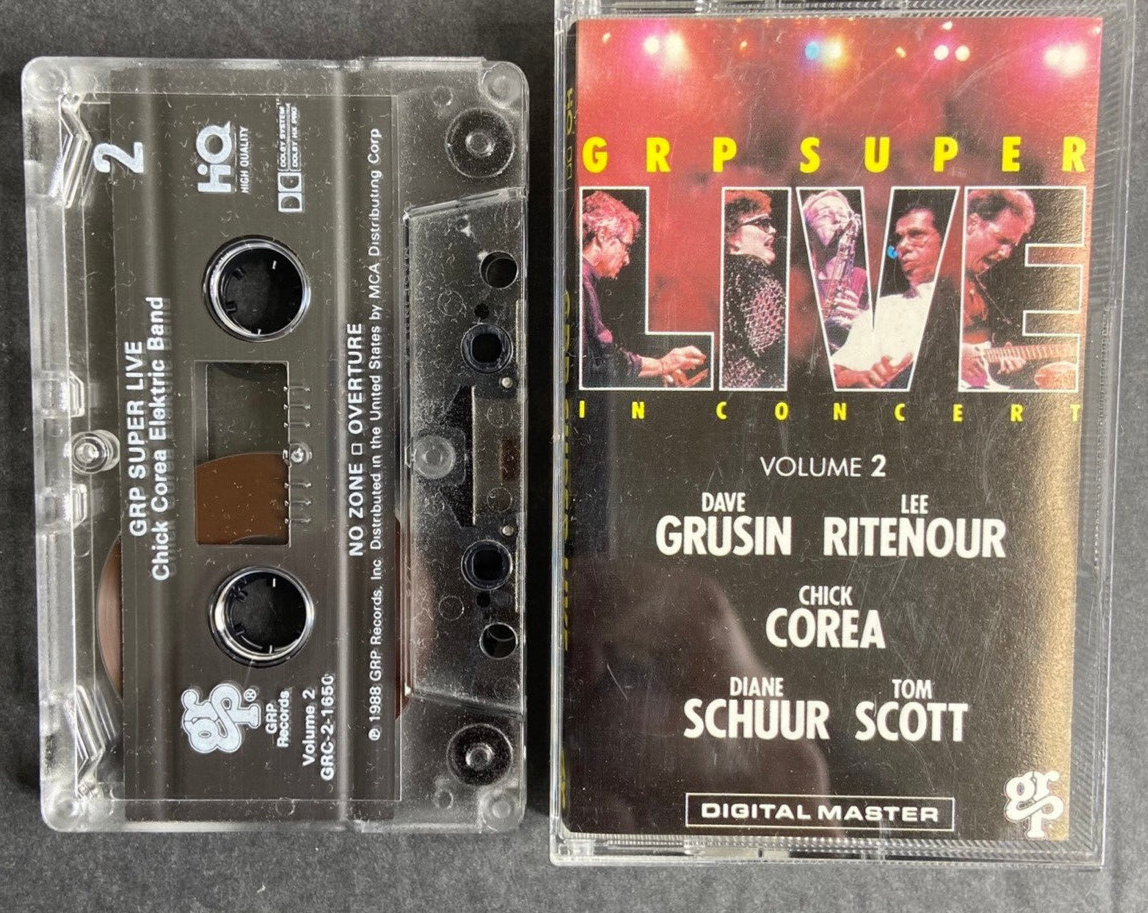 GRP Super Live Concert Vol 2 -Cassette tape, 1988 GRP Records (80s