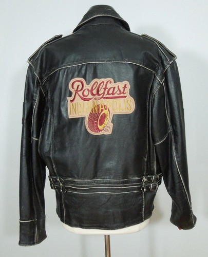 VANGUARD Leather Jacket M MEDIUM (Runs Large) Vintage LEE TREVOR Bike Motorcycle - Picture 7 of 9