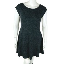 New Loft Womans Sz 14 Dress Gray Black Animal Print Sleeveless Shift Lined NWT