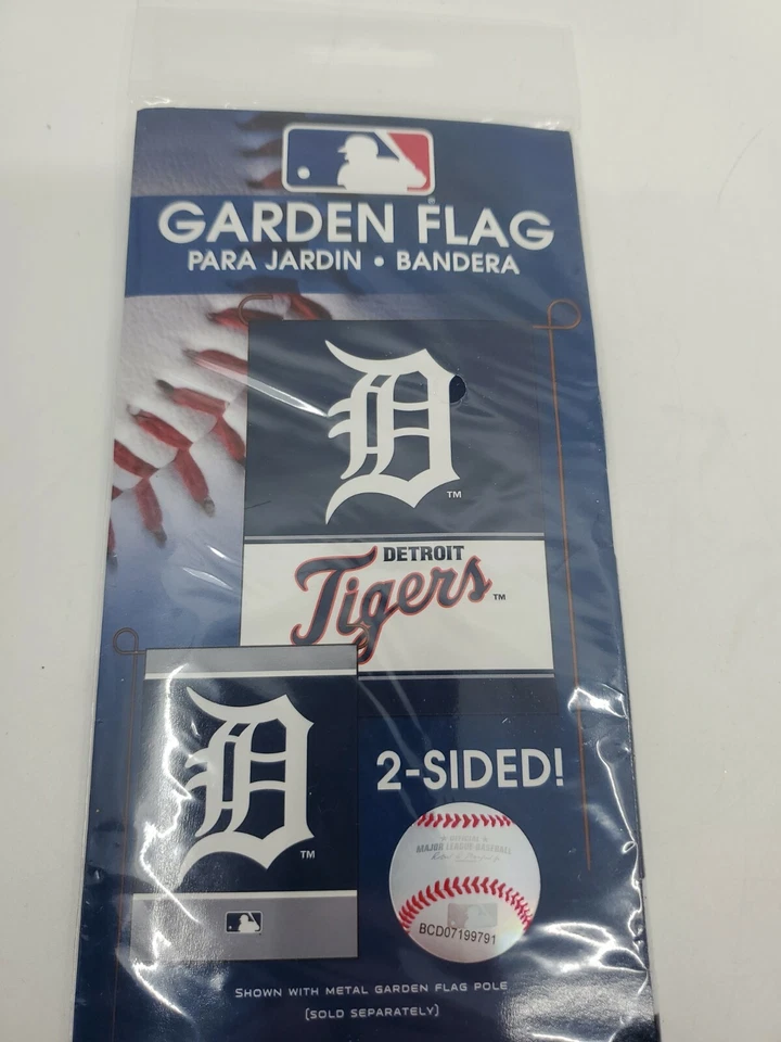 DETROIT TIGERS STYLE 2 SIDED GARDEN FLAG 12"X18" YARD BANNER - Image 2 of 4