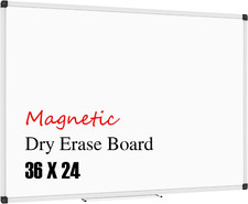 Magnetic Whiteboard 36 X 24 Inch, Dry Erase White Board for Wall with Marker Tra