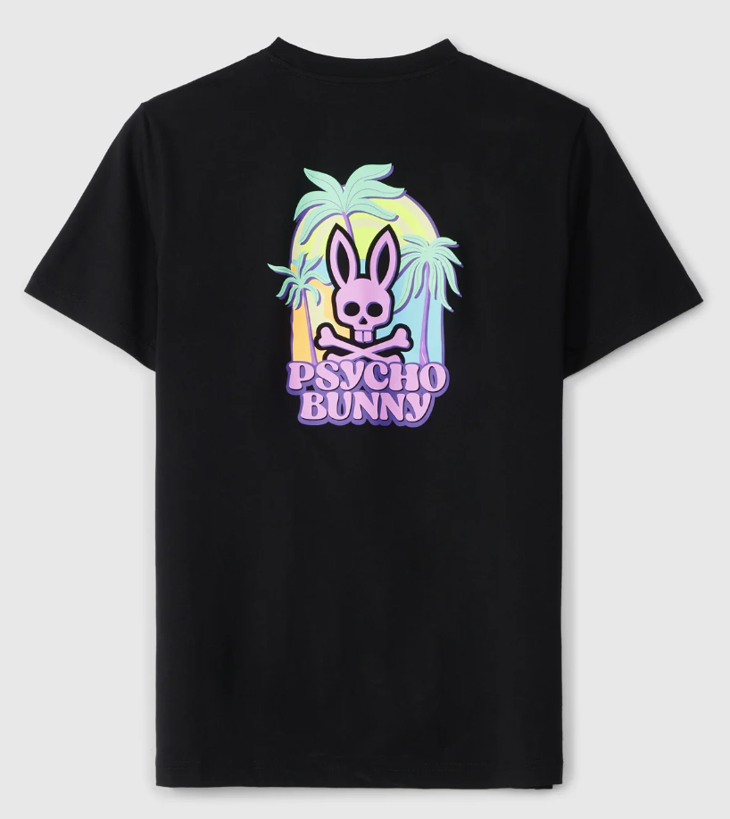 NEW* Men Psycho Bunny Redland Graphic Tee BLACK (B6U613C200
