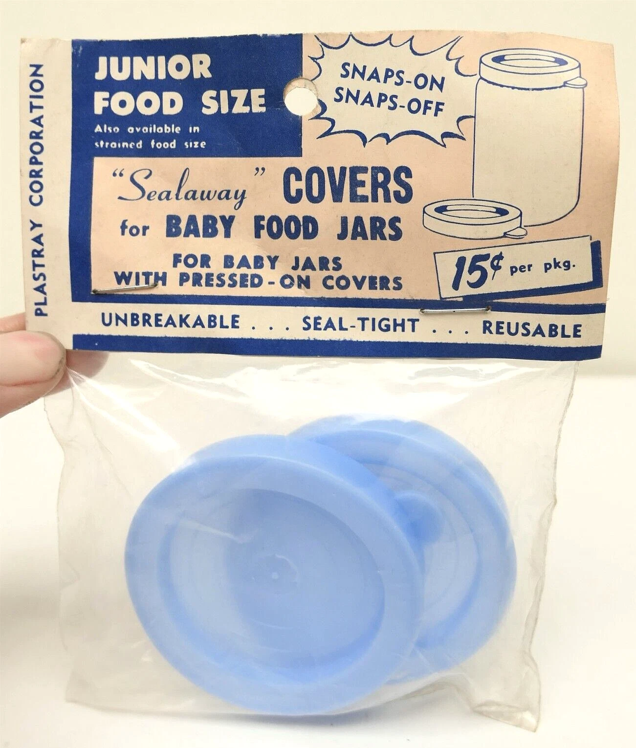 RARE Vintage Plastray Corporation "Sealaway" Covers for Baby Food Jars 2.25" NOS
Opens in a new wind