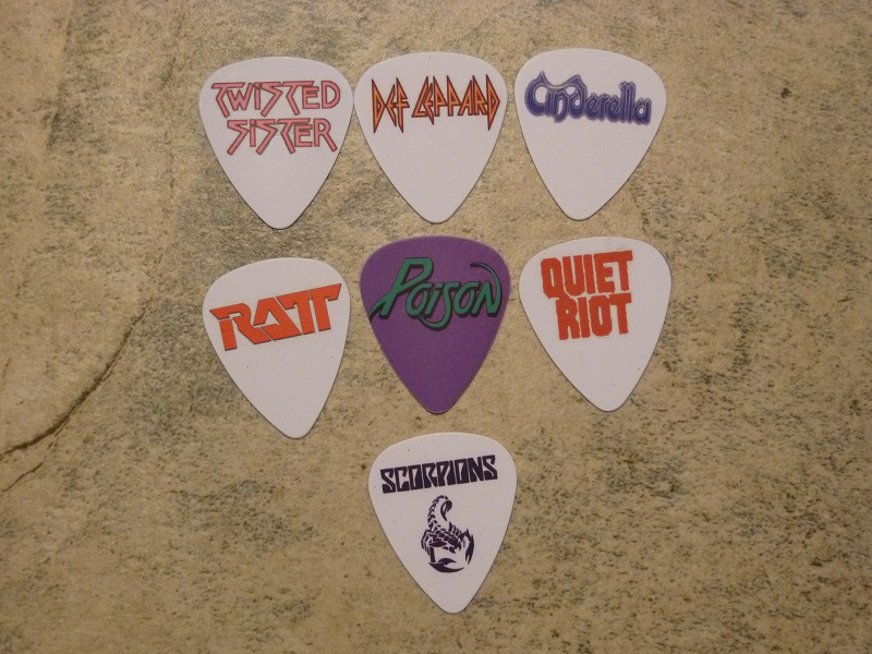 80's Rock band  SINGLE SIDED PICTURE GUITAR PICKS  Set of 7