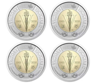 4 UNCOLORED COINS 2020 CANADA TOONIES 2$ 75th Anniversary End of WW | eBay