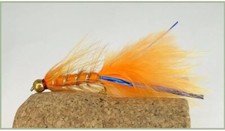 Gold Bead Flash Damsel orange Blue Flash, size 10 trout flies choose amount