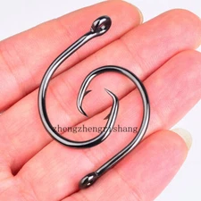 50Pcs Big Game Circle Hooks Saltwater Fishing Hooks Offset Wide Gap Circle Hooks