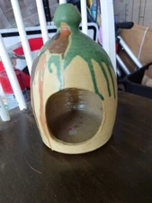 Studio Pottery Hand Built Salt Cellar Pig Chimney 9" high