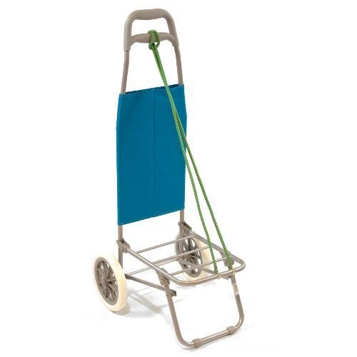 Carro pieghevole pieghevole, carrello da spiaggia for impieghi gravosi for sabbia con ruote grandi, maniglia regolabile for shopping, campeggio, giardino e attività all'aperto (Colore : Cachi, Size