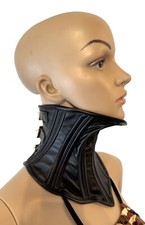 BDSM Bondage Leder Korsett Halsband Halskorsett schwarz Hals Nacken Korsett