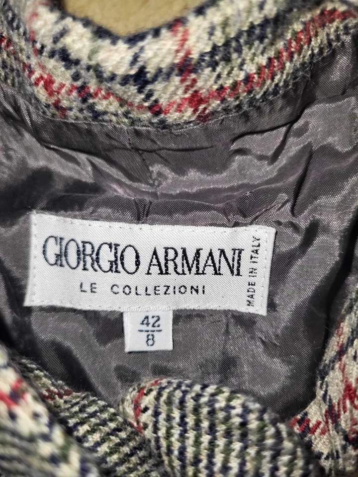 Blazer para mujer Giorgio Armani Le Collezioni de lana a cuadros 42IT 8US - multicolor Foto 3 de 4