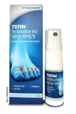 New Tefin Terbinafine HCI Spray Fungal Treatment 10mg/g 15ml