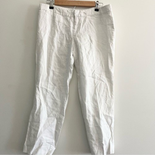 Banana Republic Factory 100 % Leinen Caprihose weiß sauber keine Flecken 8 zierlich - Bild 2 von 9