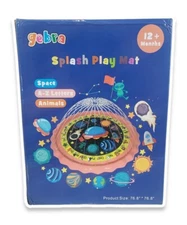 Gebra Splash Play Mat 76.8" Space A-Z Letters Animals Splash Pad 12 Month and Up