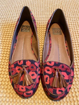 Dolce Vita Ballet Geometric Canvas Flats With Leather Piping And Tassels Ebay