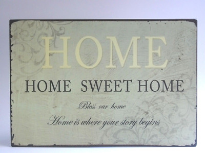 Blechschild Home sweet Home Bless our home Türschild Schild sign plaque zu Hause