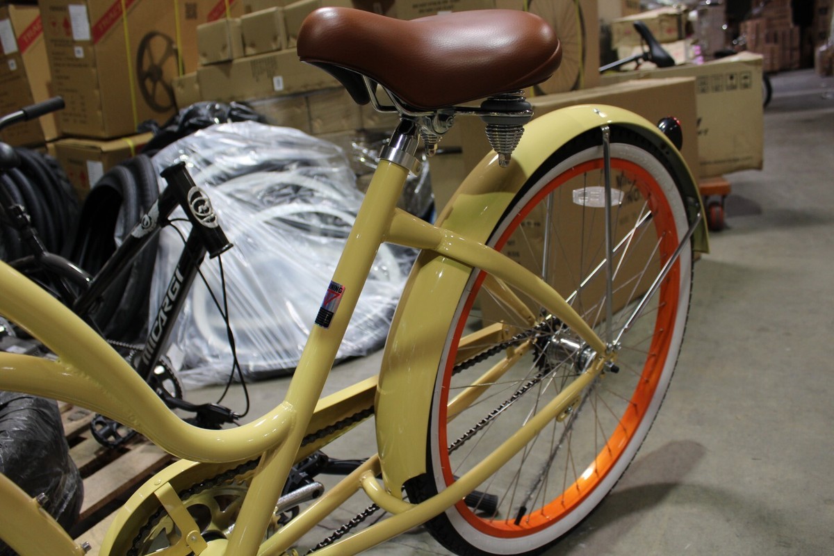 Classic Cruiser Yellow Huffy Nel Lusso Yellow Beach Cruiser Bike