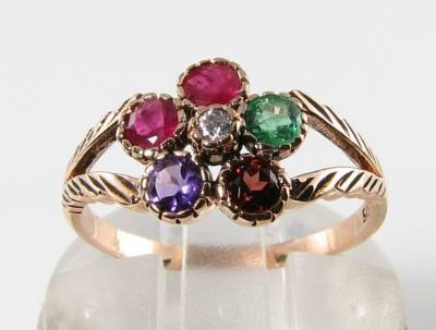 LOVELY 9K 9CT ROSE GOLD REGARD CLUSTER ART DECO INS RING FREE