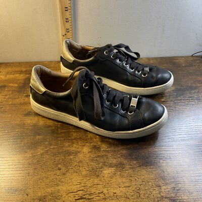 UGG Womens Size 8.5 Milo Black Leather Lace Up Sneaker Shoes