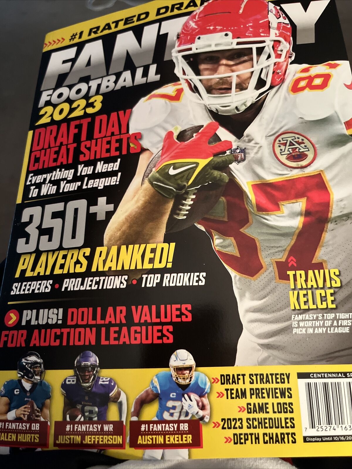 Fantasy Football 2023 Travis Kelce Cover .350+ Players Ranked. Cheat Sheets  T600