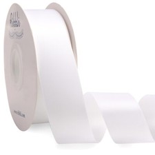 White Satin Ribbon Double Faced Satin 1-1/2 Inch x Continuous 50 Yards-White ...