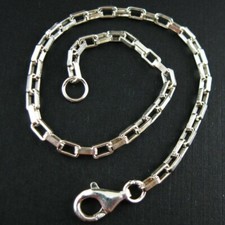 Solid Sterling Silver Heavy Box Necklace Chain 7"-36" Made In Italy
