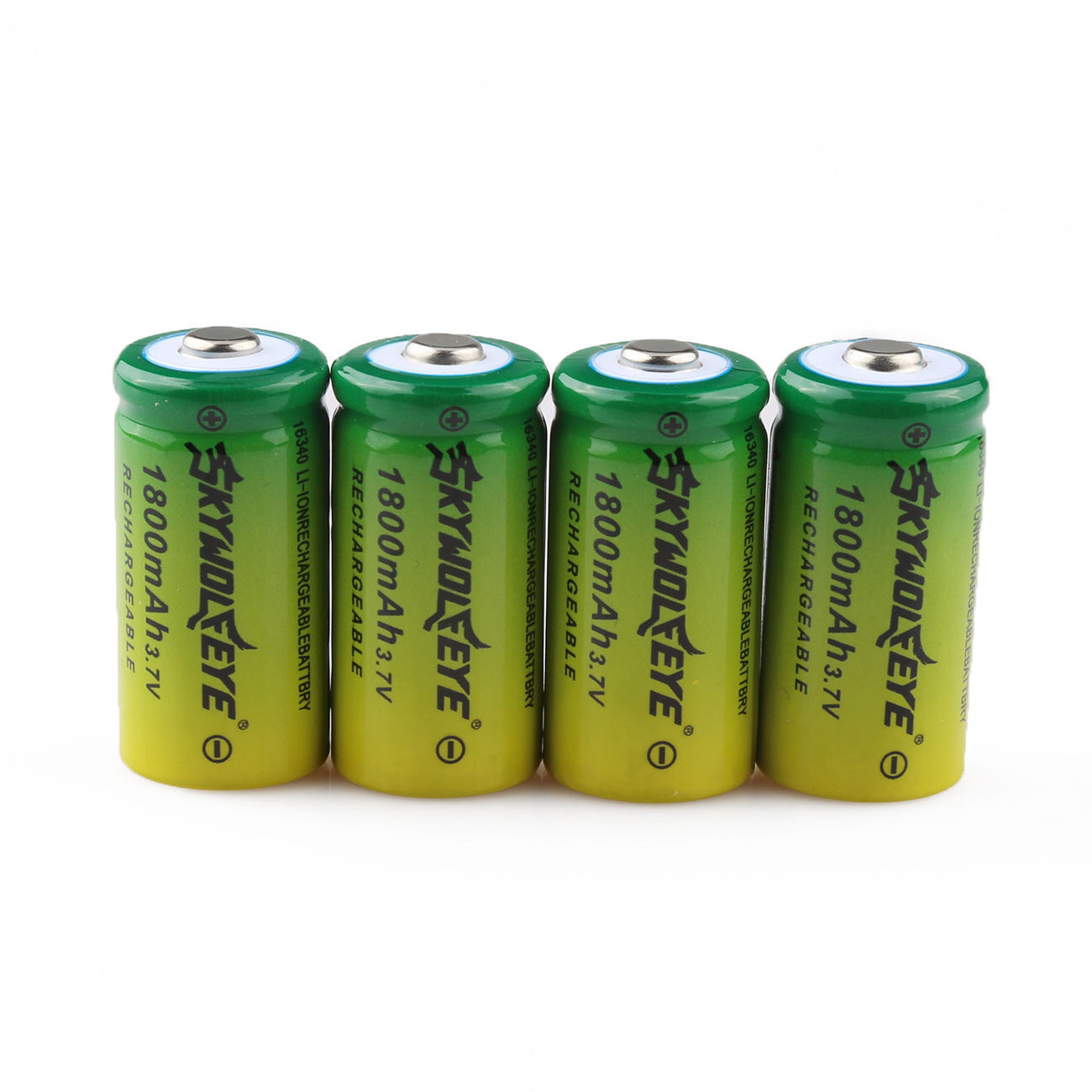 4pcs Skywolfeye 1800Mah Li-ion 16340 RCR123A Rechargeable Battery + 2pcs Charger