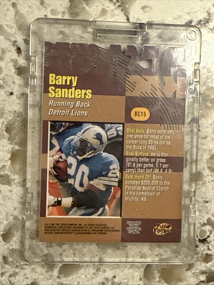 BARRY SANDERS 1997 BOWMAN'S BEST CUTS #BC15 CHROME INSERT PSA 9 LIONS NFL HOF - Image 4 of 4