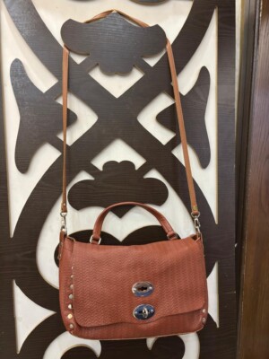Zanellato Postina Leather 2 Way Handbag Shoulder Bag For Women Brown
