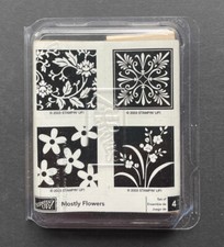 2003 Stampin Up "Mostly Flowers" Set of 4 Stamp Floral Flowers