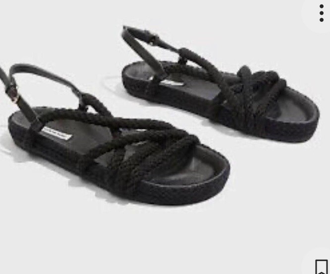 Designer Country Road Sandals Shoes Flats Black Brand New 35