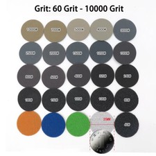 Mini dischi abrasivi ad anello con gancio da 1 pollice (25 mm) grana 60 - 10000 carta vetrata asciutta umida