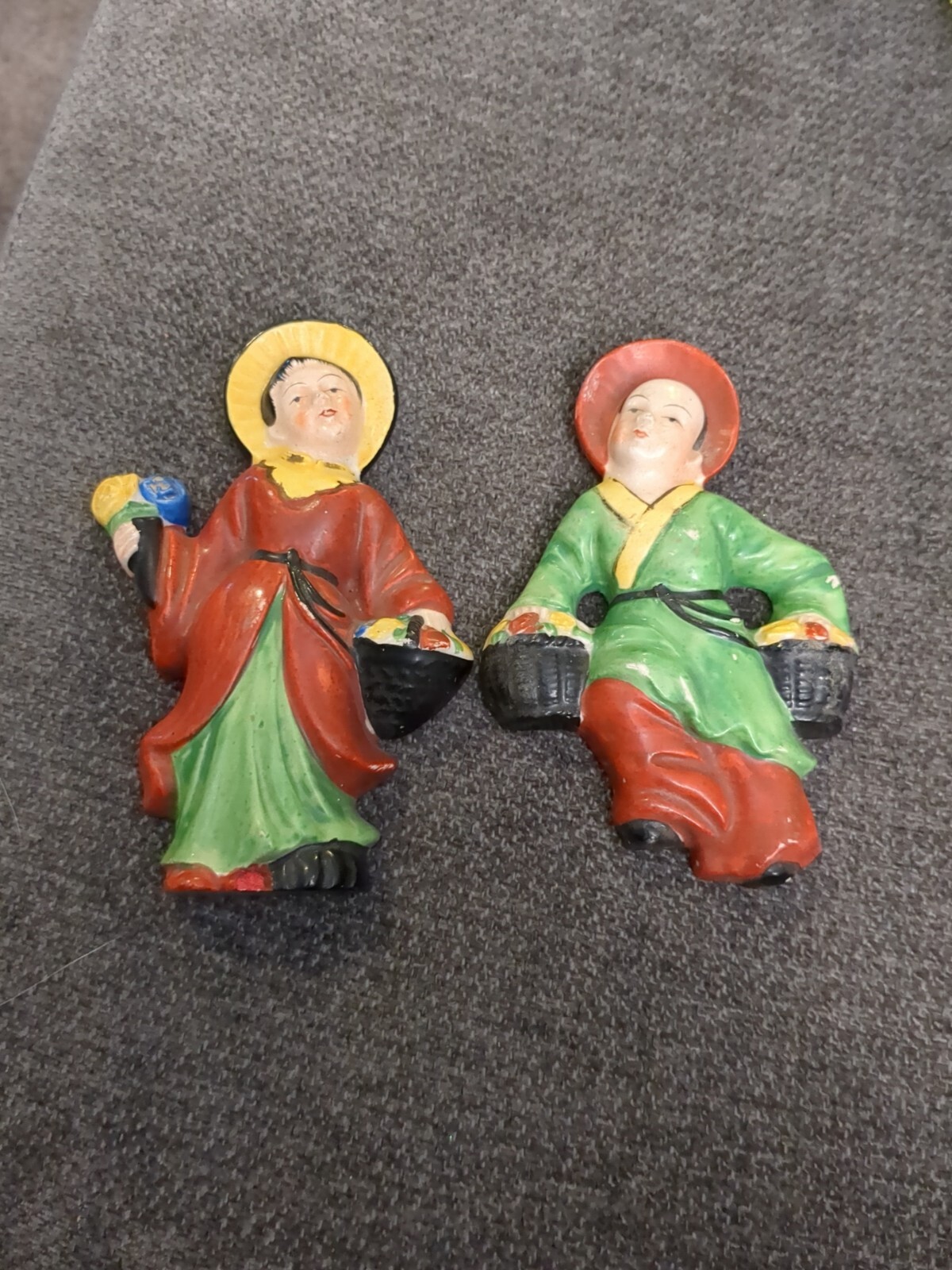 Set of 2 Vintage Yamaka Made in Occupied Japan "Two Basket Boy" Ceramic