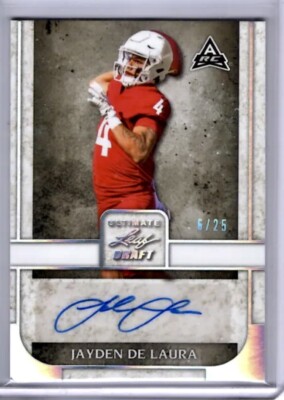 2022 LEAF ULTIMATE DRAFT JAYDEN DE LAURA ROOKIE RC AUTO #6/25