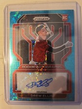 2022 Panini Prizm Quick Pitch DREW ELLIS teal donut circles rookie auto-07/13-Ar